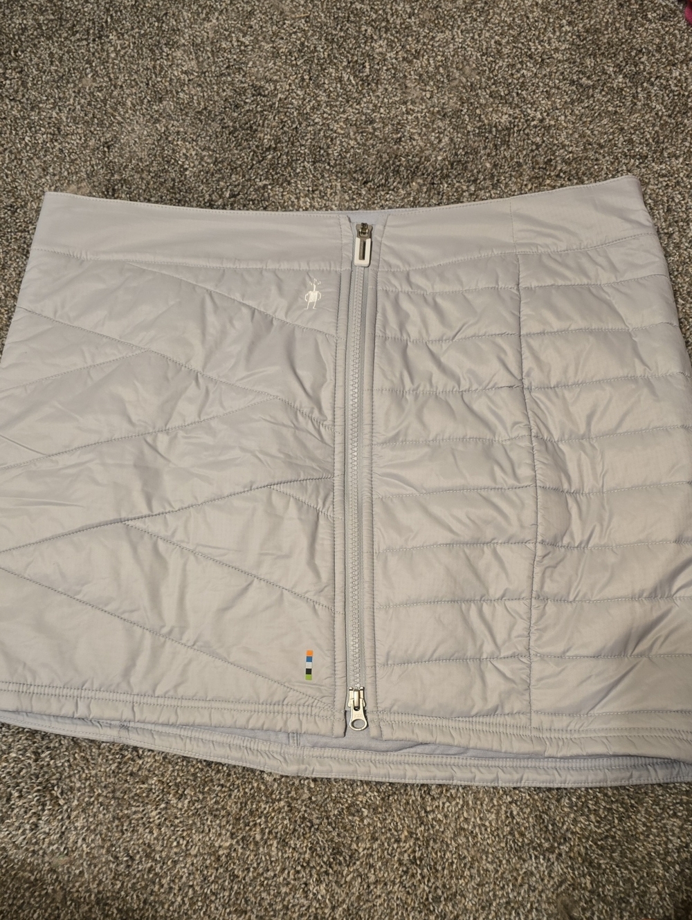 smartwool Light Gray Quilted Zip-Front Skirt